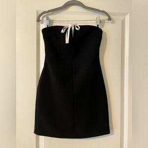 Zara Contrast Bow Mini Dress. Size: M. Color: Black
